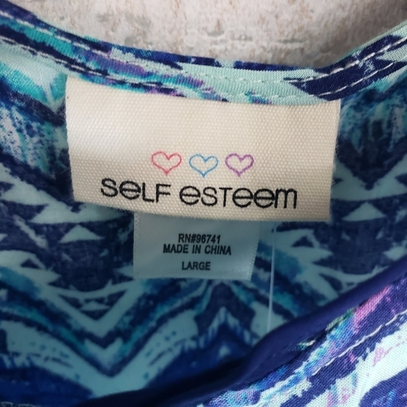 SELF ESTEEM Boho Sleeveless Tank Top w/Headband Size L - Picture 4 of 7